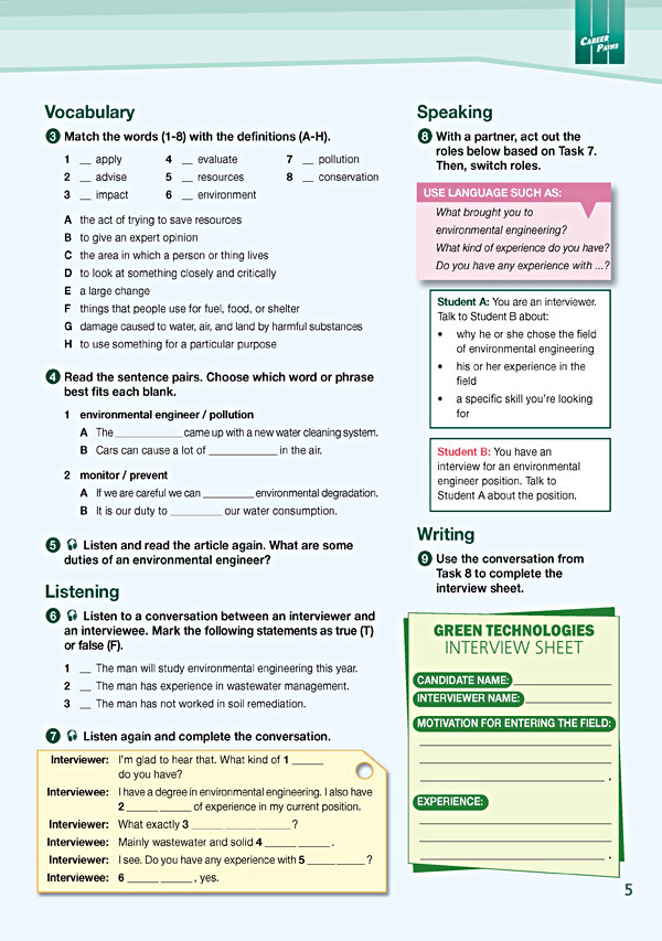 Sample Page 2 - Career Paths: Environmental Engineering
