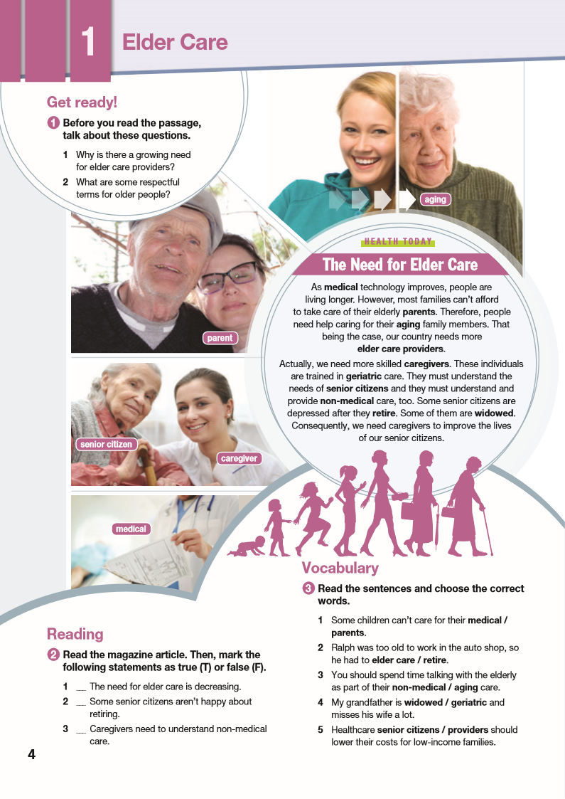 ESP English for Specific Purposes - Career Paths: Elder Care - Sample Page 1