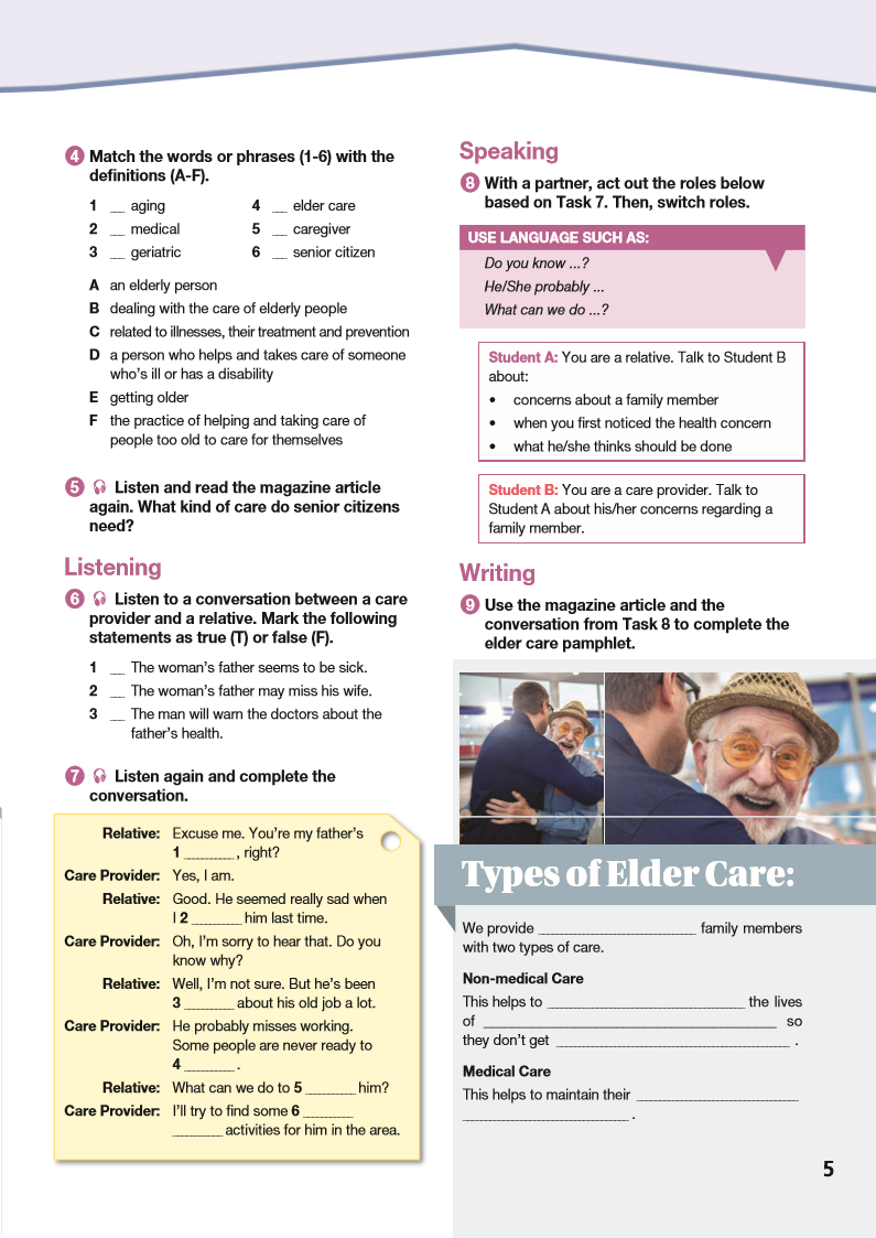 ESP English for Specific Purposes - Career Paths: Elder Care - Sample Page 2