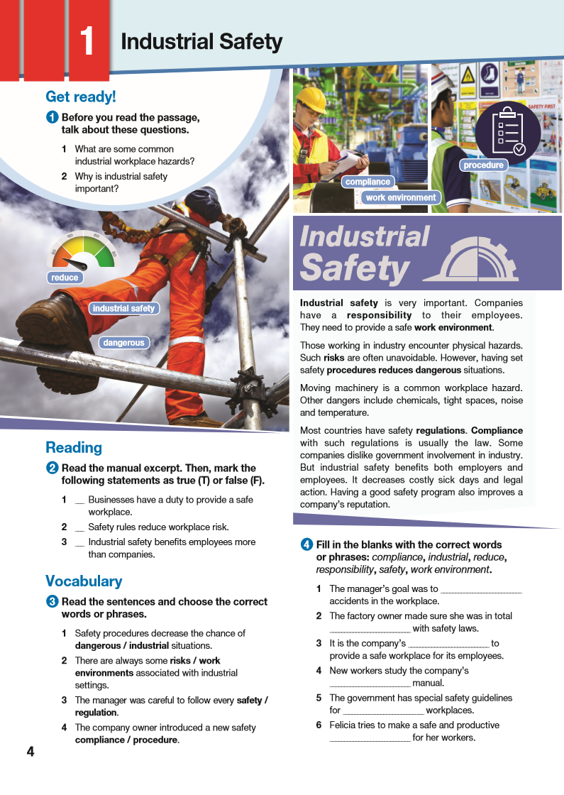 ESP English for Specific Purposes - Career Paths: Industrial Safety - Sample Page 1