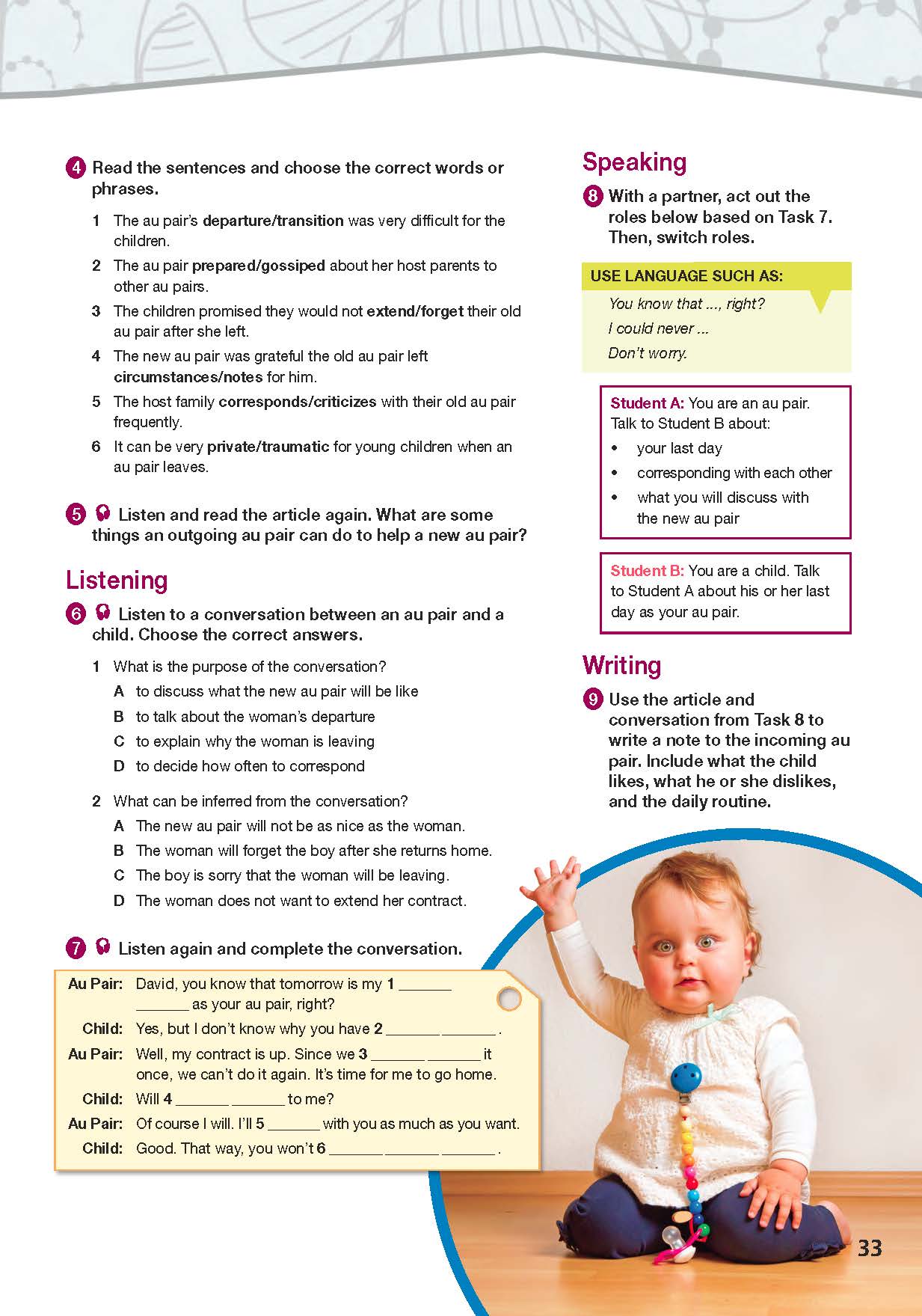 ESP English for Specific Purposes - Career Paths: Au Pair - Sample Page 4