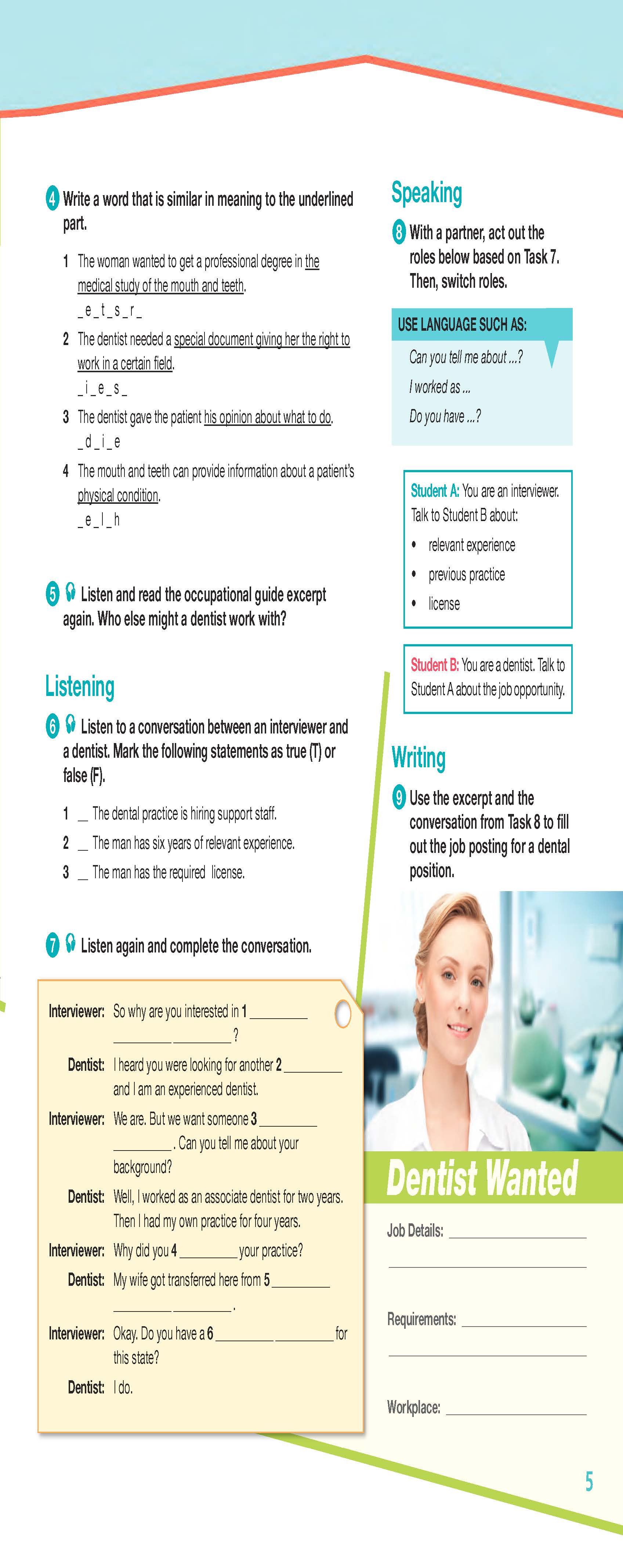 ESP English for Specific Purposes - Career Paths: Dentistry - Sample Page 2