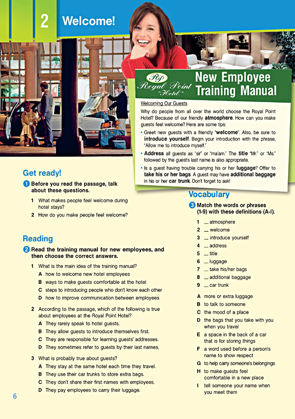 Sample Page 3 - Career Paths: Hotels & Catering