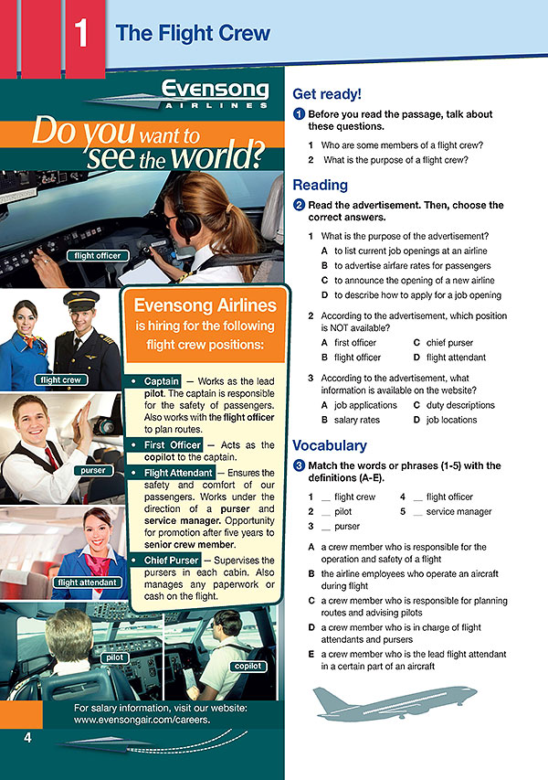 Sample Page 1 - Career Paths: Flight Attendant