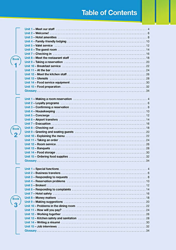 Contents - Career Paths: Hotels & Catering