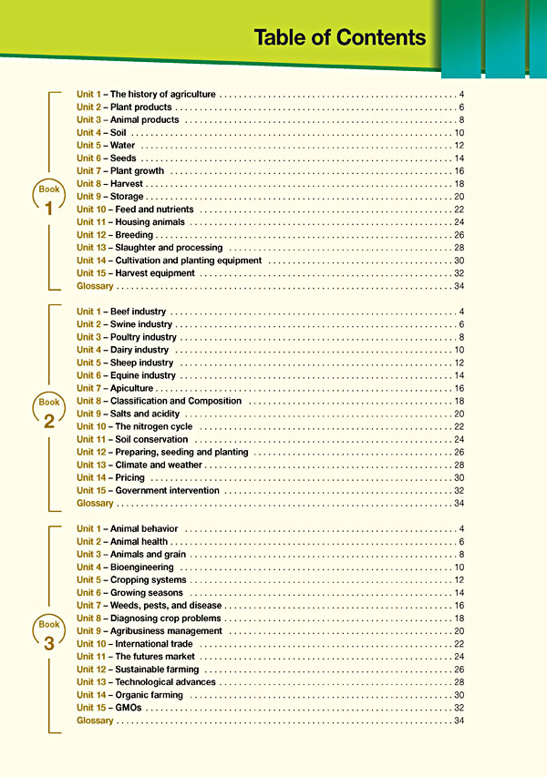 Contents - Career Paths: Agriculture