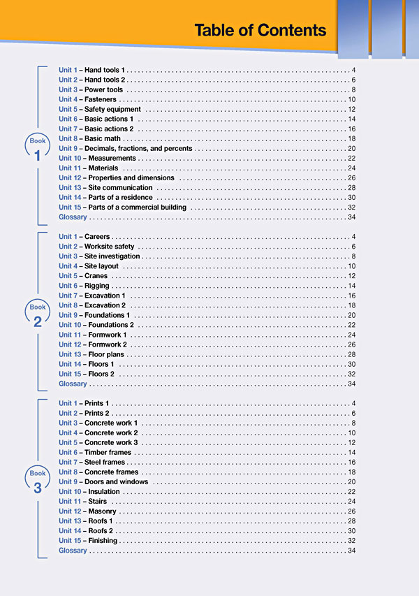 Contents - Career Paths: Construction I - Buildings 