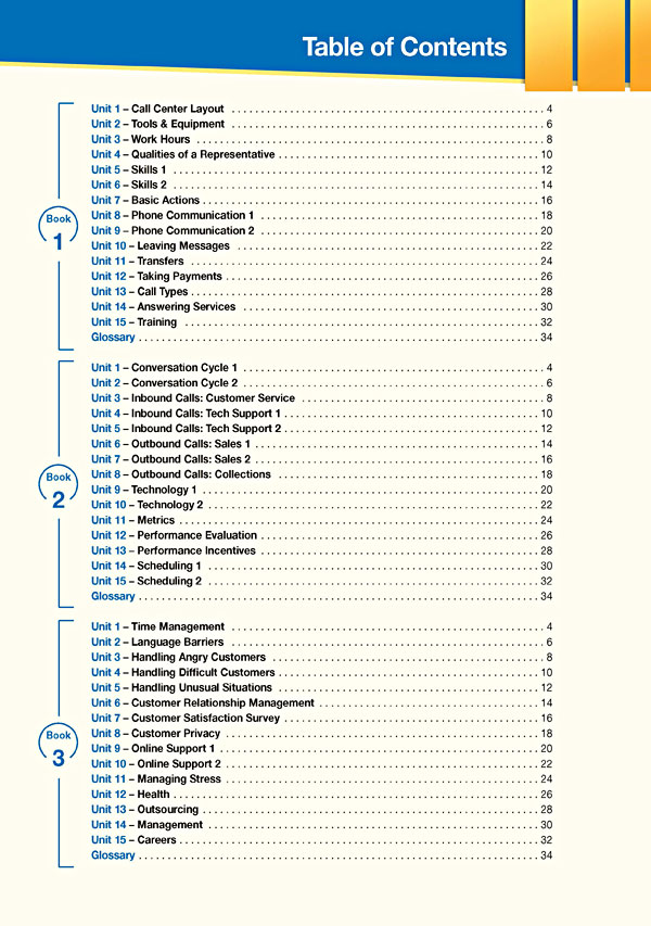 Contents - Career Paths: Call Centers