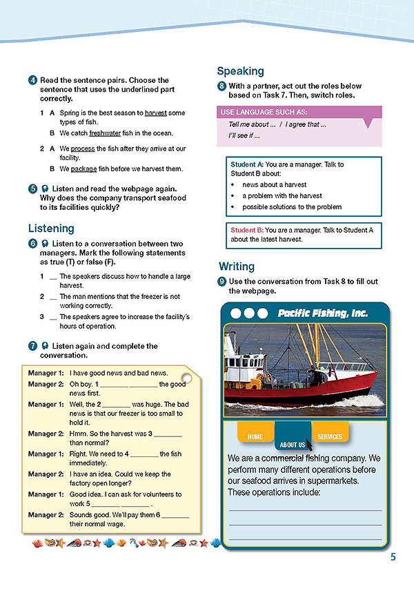 Sample Page 2 - Career Paths: Fishing & Seafood Industry