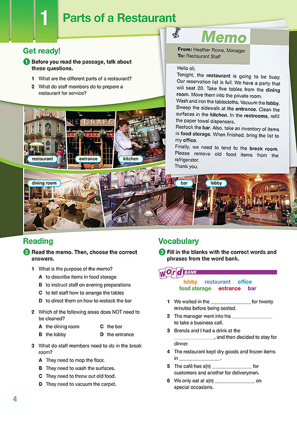 Sample Page 1 - Career Paths: Food Service Industries