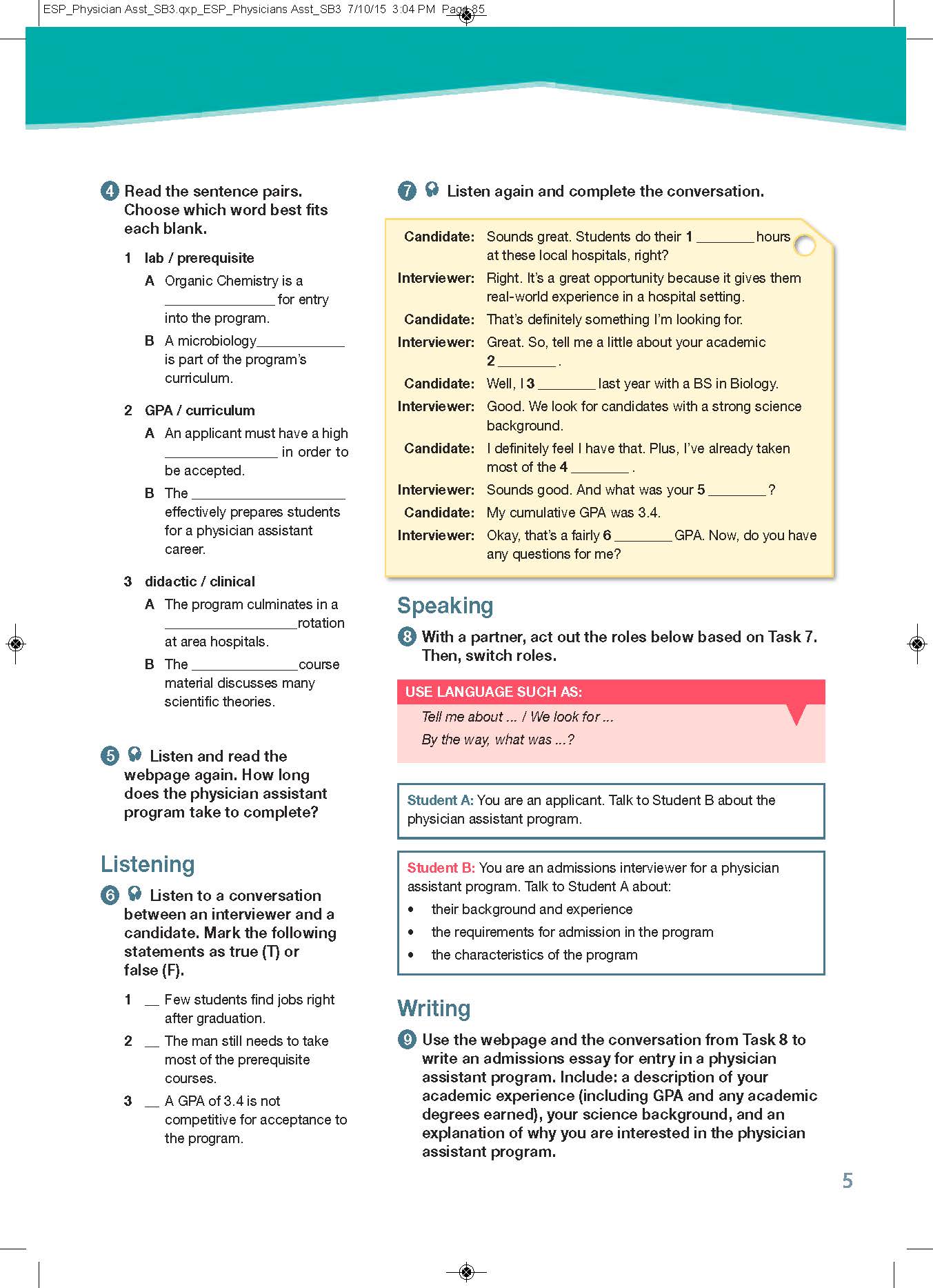 ESP English for Specific Purposes - Career Paths: Physician Assistant - Sample Page 2