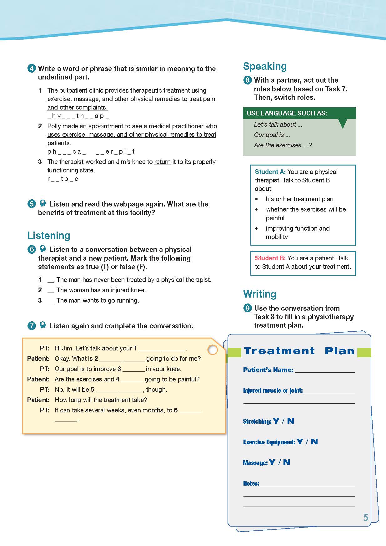 ESP English for Specific Purposes - Career Paths: Physiotherapy - Sample Page 2