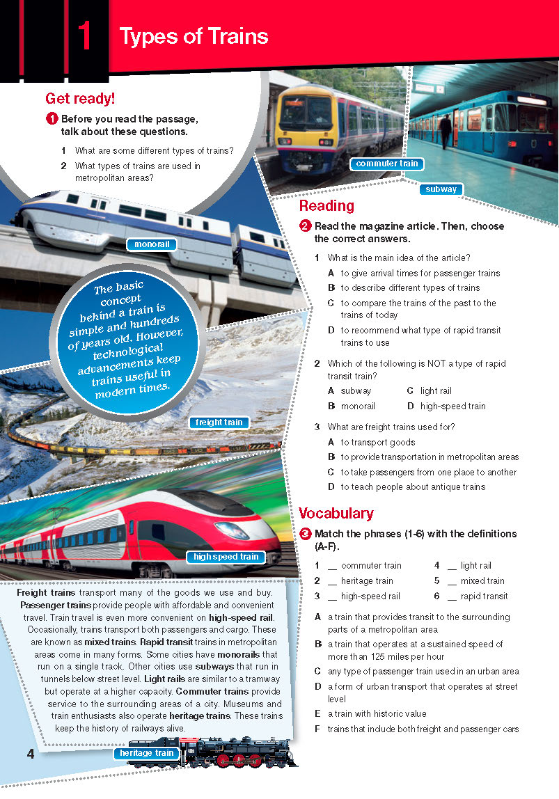 ESP English for Specific Purposes - Career Paths: Rail Transportation - Sample Page 1