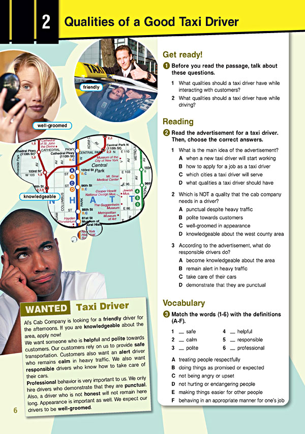 Sample Page 3 - Career Paths: TAXI Drivers