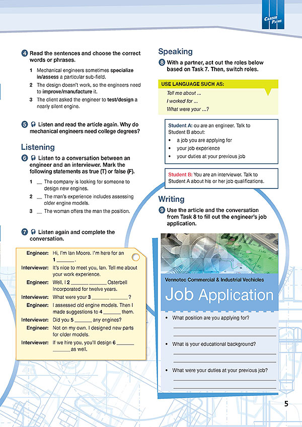 Sample Page 2 - Career Paths: Mechanical Engineering