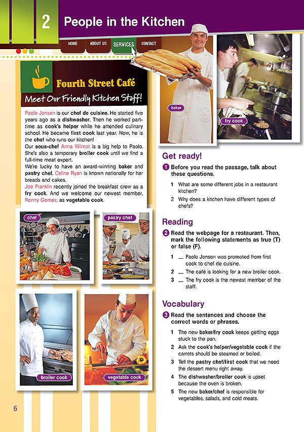 Sample Page 3 - Career Paths: Cooking